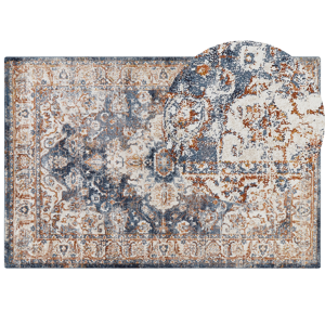 Beliani Area Rug Beige and Blue Polypropylene Polyester 200 x 300 cm Oriental Vintage Pattern Living Room Accessories Material:Polypropylene Size:xx200