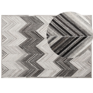 Beliani Area Rug Grey 160 x 230 cm Cowhide Leather Patchwork Material:Cowhide Leather Size:xx160