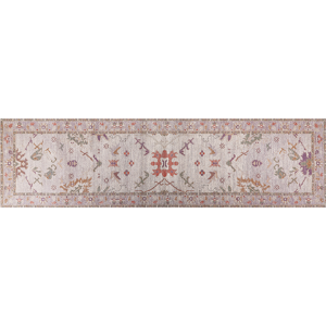 Beliani Runner Rug Beige Cotton 80 x 300 cm Hallway Kitchen Runner Long Carpet  Material:Cotton Size:xx80