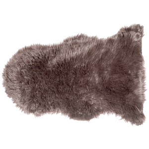 Beliani Faux Sheepskin Rug Brown 53 x 88 cm High Pile Rustic Material:Acrylic Size:xx60