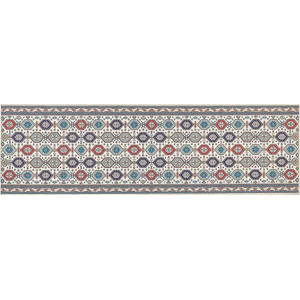 Beliani Runner Rug Multicolour Polyester 60 x 200 cm Oriental Pattern Anti-Slip Bottom Vintage Style Modern Hallway Material:Polyester Size:xx60