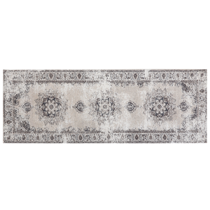 Beliani Area Rug Runner Beige Grey 60 x 180 cm Oriental Distressed Living Room Bedroom Material:Cotton Size:xx60