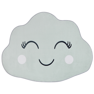 Beliani Area Rug Green  90 x 120 cm Cloud Shape Low Pile for Children Playroom  Material:Polyester Size:xx90
