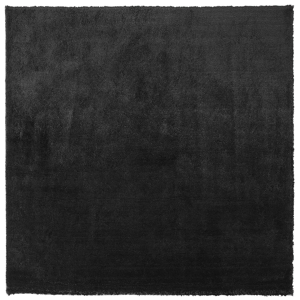 Beliani Shaggy Area Rug Black Cotton Polyester Blend 200 x 200 cm Fluffy Dense Pile Material:Polyester Size:xx200