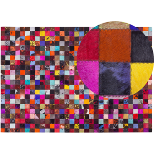 Beliani Rug 160 x 230 Genuine Leather Cowhide Multicolour Material:Cowhide Leather Size:xx160