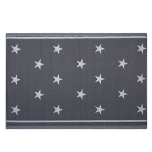 Beliani Outdoor Rug Mat Grey Synthetic 120 x 180 cm Star Pattern Eco Friendly Modern Material:Polypropylene Size:xx120