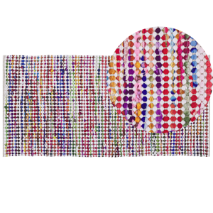 Beliani Area Rug Multicolour Polyester Cotton 80 x 150 cm Rectangular Handwoven Boho Eclectic Material:Polyester Size:xx80