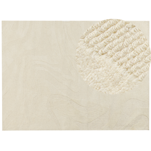 Beliani Area Rug Beige Wool 300 x 400 cm Abstract Pattern Motif Living Room Bedroom Modern Design Material:Wool Size:xx300