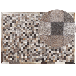Beliani Cowhide Area Rug Multicolour Patchwork 160 x 230 cm Geometric Pattern Modern Material:Cowhide Leather Size:xx160