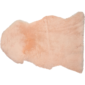 Beliani Sheepskin Peach Pink 65 x 110 cm Natural High Pile Rustic Style Material:Sheepskin Size:xx65