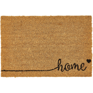 Beliani Doormat Natural Coir PVC Backing Anti-Slip 40 x 60 cm Home Text Motif Modern Indoor Decoration Material:Coir Size:xx40