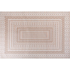 Beliani Area Rug Beige and White Jute Blend 200 x 300 cm Modern Geometric Pattern Soft Home Decor Material:Jute Size:xx200