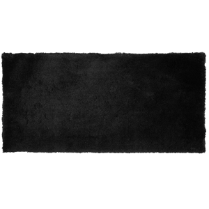 Beliani Shaggy Area Rug Black Cotton Polyester Blend 80 x 150 cm Fluffy Dense Pile  Material:Polyester Size:xx80