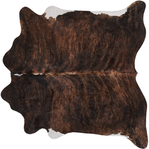 Beliani Cowhide Rug Dark Brown Cow Hide Skin 3-4 m² Country Rustic Style Throw Brazilian Cow Hide Material:Cowhide Leather Size:xx