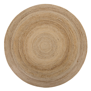 Beliani Area Rug Beige Round 140 cm Boho Rustic Country Farmhouse Spiral Braided Jute Bathroom Living Room Kitchen Dining Room Material:Jute Size:xx140