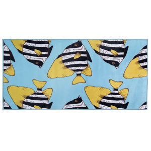 Beliani Area Rug Green and Yellow Printed Fish 80 x 150 cm Low Pile for Children Material:Polyester Size:xx80