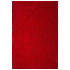 Beliani Shaggy Area Rug Red 160 x 230 cm Modern High-Pile Machine-TuftedRectangular Carpet Material:Polyester Size:xx160