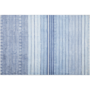 Beliani Rug Blue Viscose 160 x 230 cm Striped Geometric Pattern Hand Woven Material:Viscose Size:xx160