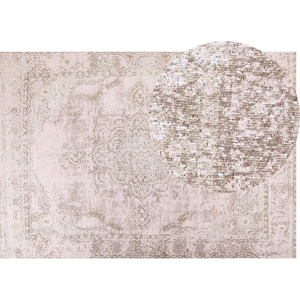 Beliani Area Rug Pink Cotton Polyester 160 x 230 cm Oriental Pattern Distressed Vintage Home Decor Material:Cotton Size:xx160