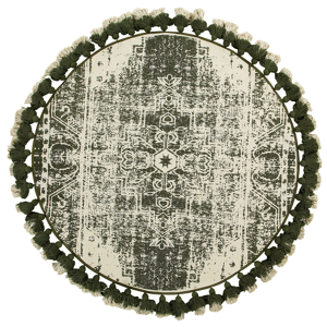 Beliani Area Rug Cream Cotton Round Vintage Living Room ø 120 cm Material:Cotton Size:xx120