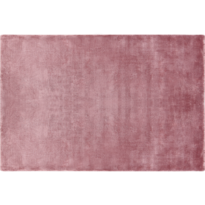 Beliani Area Rug Pink Viscose 140 x 200 cm Tufted Low Pile Modern Material:Viscose Size:xx140