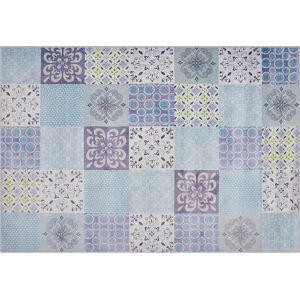 Beliani Area Rug Multicolour Fabric 140 x 200 cm Patchwork Rectangular Coastal Material:Polyester Size:xx140