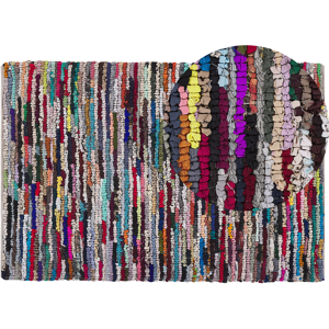 Beliani Rag Rug Multicolour with Cotton 160 x 230 cm Rectangular Hand Woven Oriental Boho Material:Polyester Size:xx160