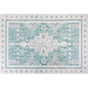 Beliani Area Rug Mint Green Cotton Polyester 160 x 230 cm Oriental Pattern Distressed Vintage Home Decor Material:Cotton Size:xx160