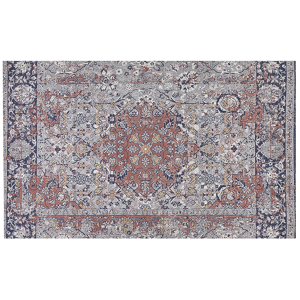 Beliani Area Rug Multicolour Polyester and Cotton 140 x 200 cm Oriental Pattern Distressed Effect Living Room Bedroom Material:Polyester Size:xx140