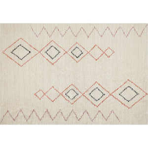 Beliani Rug Beige Cotton 140 x 200 cm Geometric Pattern Hand Tufted Flatweave Living Room Bedroom Material:Cotton Size:xx140