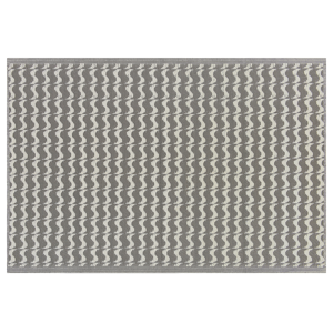 Beliani Outdoor Area Rug Grey Synthetic Materials Rectangular 120 x 180 cm Geometric Wavy Pattern Balcony Accessories Material:Polypropylene Size:xx120