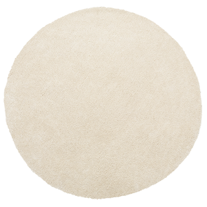 Beliani Shaggy Area Rug Beige 140 cm Modern High-Pile Machine-Tufted Round Carpet Material:Polyester Size:xx140