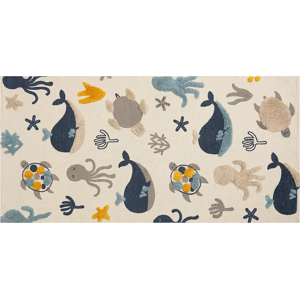 Beliani Kids Area Rug Multicolour 80 x 150 cm Cotton Animal Pattern Handwoven Floor Playmat Material:Cotton Size:xx80