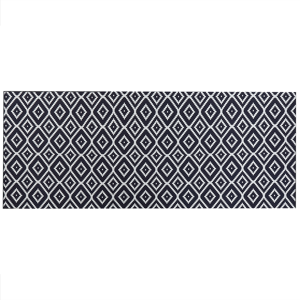 Beliani Runner Rug Runner Black and White Polyester 80 x 200 cm Modern Living Room Bedroom Decorations Material:Polyester Size:xx80