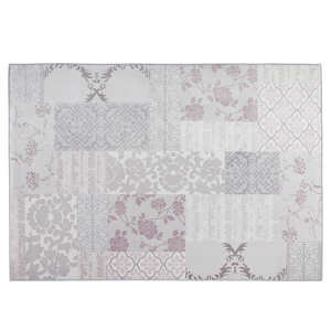 Beliani Rug Multicolour Grey Polyester 160 x 230 cm Low Pile Floral Pattern  Material:Polyester Size:xx160