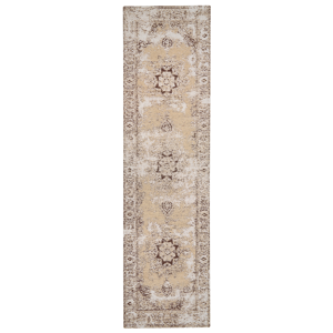 Beliani Runner Rug Beige 80 x 300 cm Oriental Distressed Living Room Bedroom Material:Cotton Size:xx80