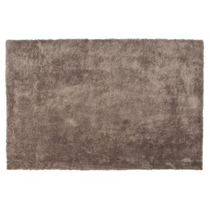 Beliani Shaggy Area Rug Light Brown Cotton Polyester Blend 160 x 230 cm Fluffy Dense Pile  Material:Polyester Size:xx160