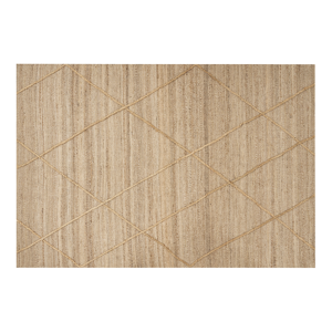 Beliani Area Rug Beige Jute 160 x 230 cm Geometric Pattern Hand Woven Boho Living Room Bedroom Material:Jute Size:xx160