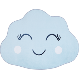 Beliani Area Rug Blue  90 x 120 cm Cloud Shape Low Pile for Children Playroom  Material:Polyester Size:xx90