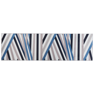 Beliani Runner Rug Multicolour Polyester 70 x 200 cm Geometric Striped Pattern Anti-Slip Bottom Modern Hallway Material:Polyester Size:xx60