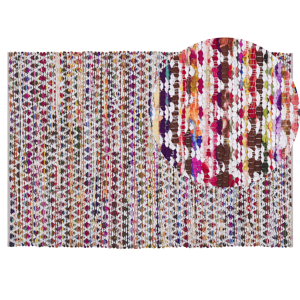 Beliani Area Rug Multicolour Polyester Cotton 140 x 200 cm Geometric Pattern Rectangular Hand Woven Boho Material:Polyester Size:xx140
