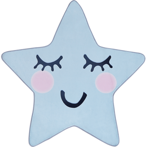 Beliani Area Rug Blue  120 x 120 cm Star Shape Low Pile for Children Playroom  Material:Polyester Size:xx120