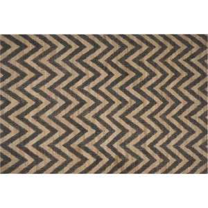 Beliani Area Rug Beige Black Jute 200 x 300 cm Braided Handmade Natural Boho Style Textile Material:Jute Size:xx200