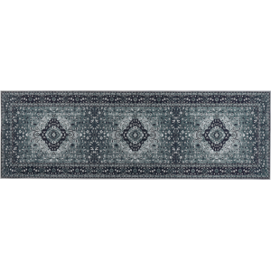 Beliani Runner Rug Grey Polyester 80 x 240 cm Hallway Kitchen Runner Long Carpet Anti-Slip Backing Material:Polyester Size:xx80