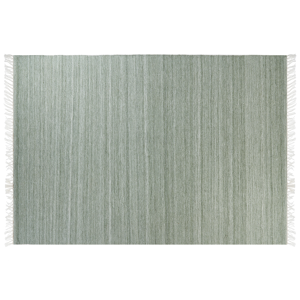 Beliani Area Rug Light Green Recycled PET 160 x 230 cm Indoor Outdoorwith Fringe Material:Synthetic Material Size:xx160
