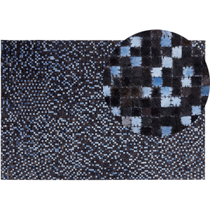 Beliani Area Rug Brown and Blue Genuine Cowhide Leather Rectangular 140 x 200 cm Patchwork Boho Decor  Material:Cowhide Leather Size:xx140