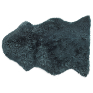 Beliani Leather Area Rug Dark Green Sheepskin Fluffy Throw Cover Living Room Bedroom Material:Sheepskin Size:xx65