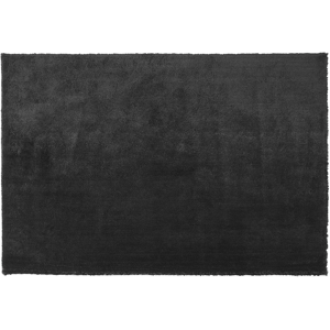 Beliani Shaggy Area Rug Black Cotton Polyester Blend 140 x 200 cm Fluffy Dense Pile  Material:Polyester Size:xx140