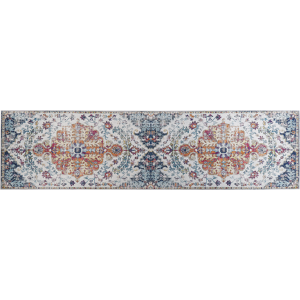 Beliani Area Rug Multicolour Polyester 80 x 300 cm Runner Oriental Vintage Distressed Living Room Bedroom Hallway Material:Polyester Size:xx80