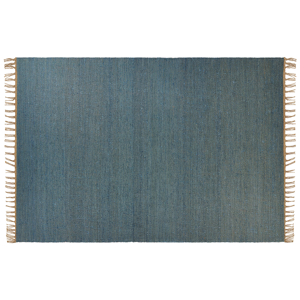Beliani Area Rug Blue Jute 160  x 230 cm Tassels Handwoven Boho Hallway Bedroom Material:Jute Size:xx160
